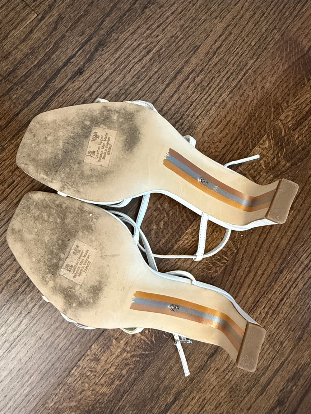 Sam Edelman White Strappy Square-Toe Slingback Heels - Picture 5 of 5